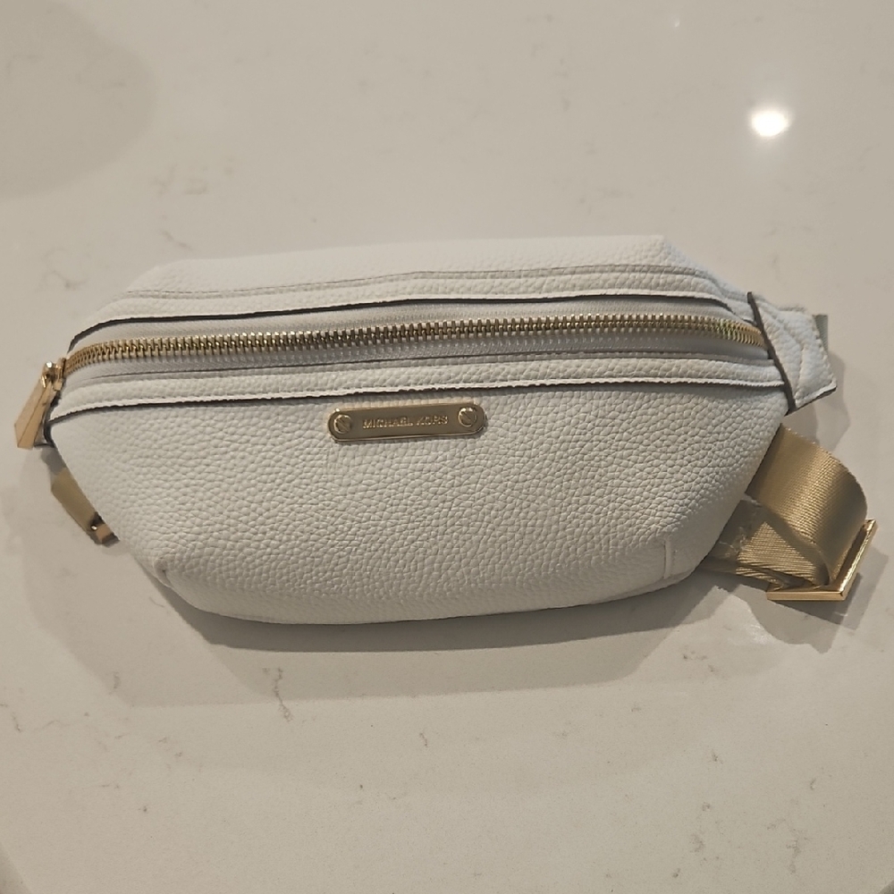 Michael Kors White and Gold Belt Bag